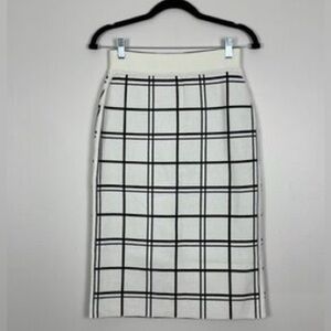 Club Monaco Plaid Pencil Skirt in Black and White